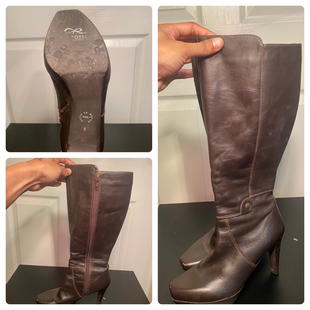 Carlo Rossetti Women’s Size 5 Dark Brown High Heeled Zip Up Boots - Picture 2 of 5